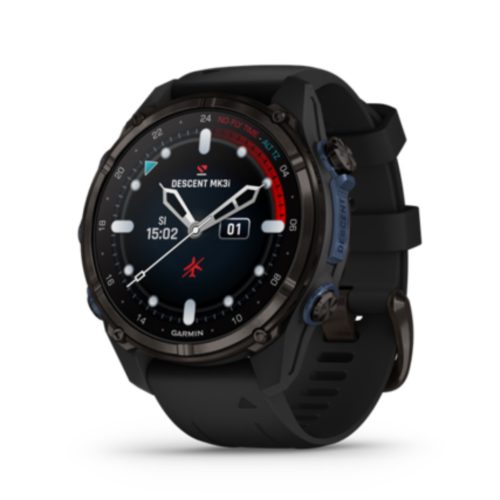 Garmin Descent Mk3I okosóra 43mm, Carbon szürke DLC Titánium, fekete szilikon szíjjal