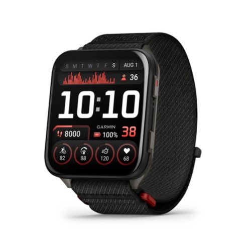 Garmin Venu X1 Titánium - fekete komfort fit nylon szíjjal