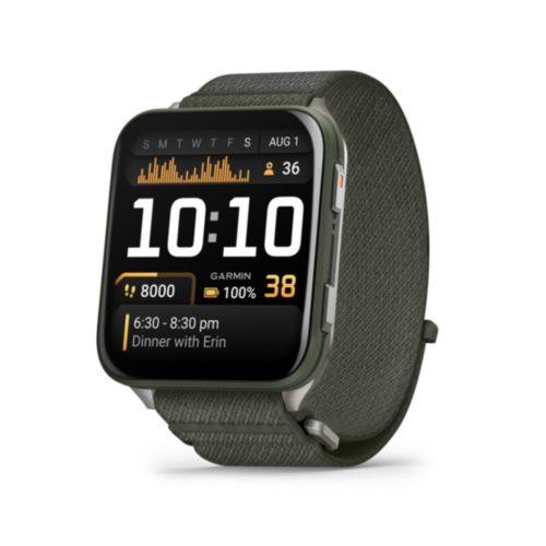 Garmin Venu X1 Mohazöld Titánium -mohazöld komfortfit nylon szíjjal