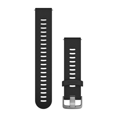 Garmin Quick Release óraszíj, 20 mm - fekete szilikon, rozsdamentes csat (Forerunner 645)