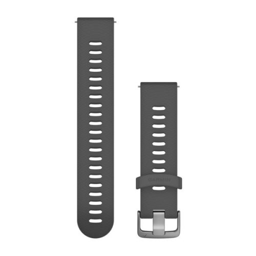 Garmin Quick Release óraszíj, 20 mm - szürke szilikon, rozsdamentes csat (Forerunner 245)