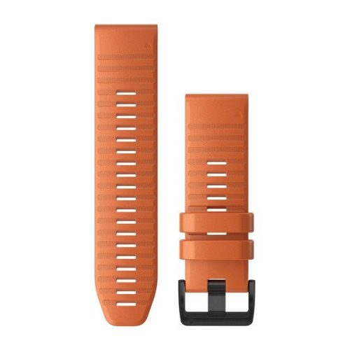 Garmin QuickFit óraszíj, 26 mm - narancssárga szilikon, fekete csat (Fenix 6X)