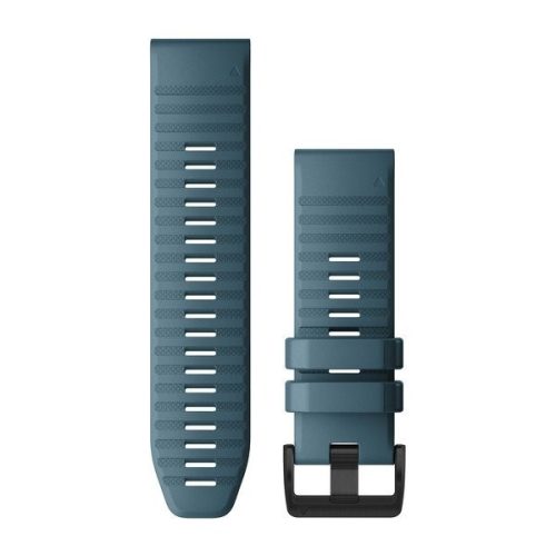 Garmin QuickFit óraszíj, 26 mm - tópart kék szilikon, fekete csat (Fenix 6X)
