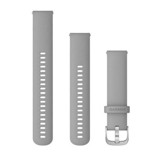 Garmin Quick Release óraszíj, 20 mm - púder szürke szilikon, ezüst csat (Vívomove 3)