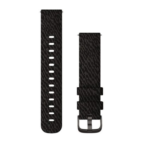 Garmin Quick Release óraszíj, 20 mm - fekete nylon, szürke csat (Vívomove 3)