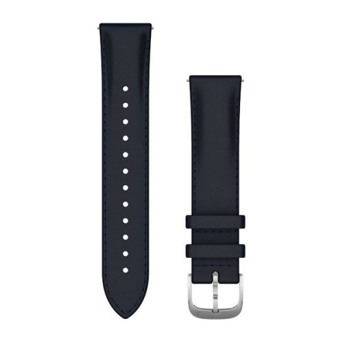 Garmin Quick Release óraszíj, 20 mm - sötétkék bőr, ezüst csat, 125-190 mm (Vívomove 3)