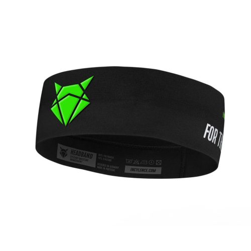 Incylence Headband V1 Narrow fejpánt Black Neon Green