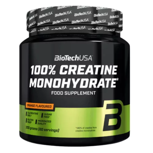 BioTechUSA 100% Creatine Monohydrate - 300 g narancs