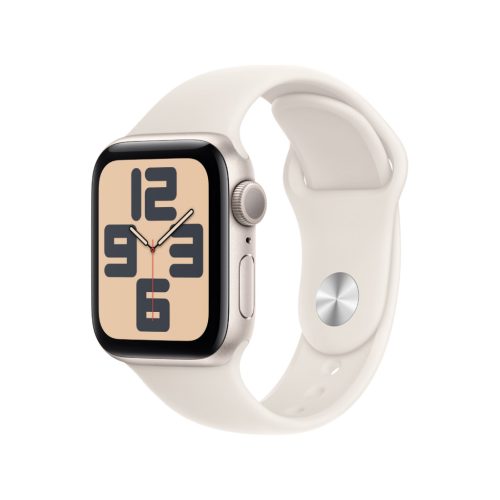 Apple Watch SE GPS + Cellular, 44 mm-es csillagfényszínű alumíniumtok, csillagfény sportszíj