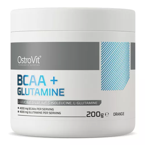 OstroVit BCAA + Glutamine 200 g - Narancs