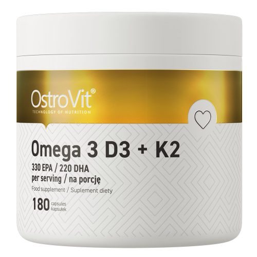 OstroVit Omega 3 D3+K2 - 180 kapszula