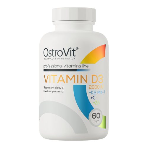 OstroVit Vitamin D3 2000 IU + K2 MK-7 + C + Zinc - 60 kapszula
