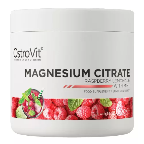 OstroVit Magnesium Citrate 200 g - Málna limonádé mentával