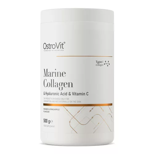 OstroVit Marine Collagen + Hyaluronic Acid + Vitamin C 500 g - Mangó ananász