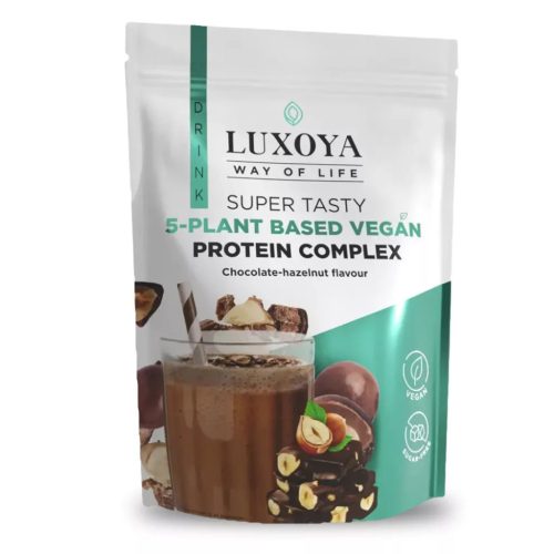 Luxoya Super Tasty 5-plant based VEGAN Protein Complex 450 g - Csokoládé mogyoró
