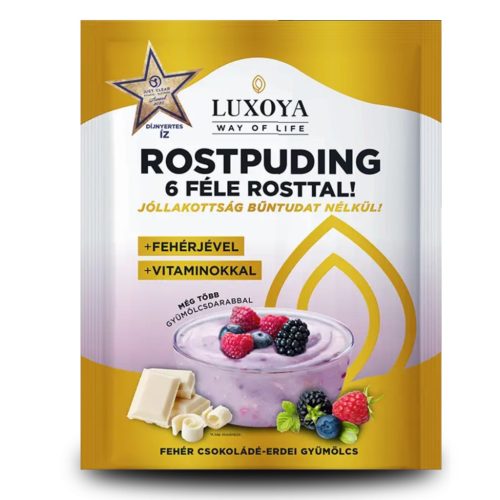 Luxoya Fiber Rostpuding 25 g - Fehér csokoládé erdei gyümölcs
