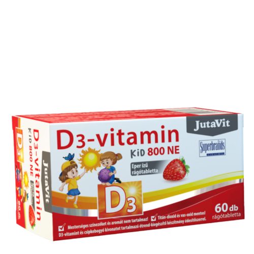 Jutavit D3-Vitamin Kid 800NE - 60 db rágótabletta eper