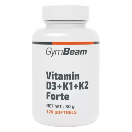 GymBeam Vitamin D3+K1+K2 Forte vitamin - 120 db kapszula