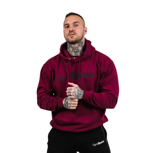 GymBeam Pro Hoodie pulóver - Burgundy