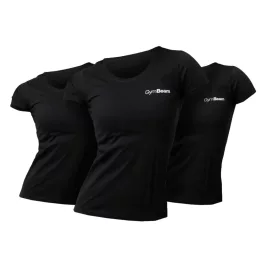 GymBeam Basic Női póló - 3Pack fekete