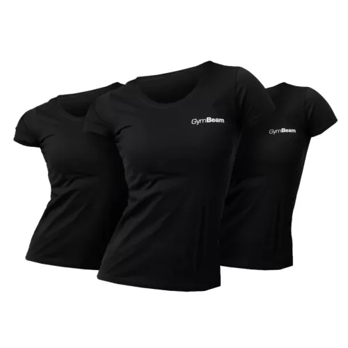 GymBeam Basic Női póló - 3Pack fekete
