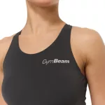 GymBeam BEAT női sport top - charcoal