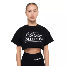 GymBeam Thrive női cropped póló - fekete