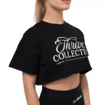GymBeam Thrive női cropped póló - fekete