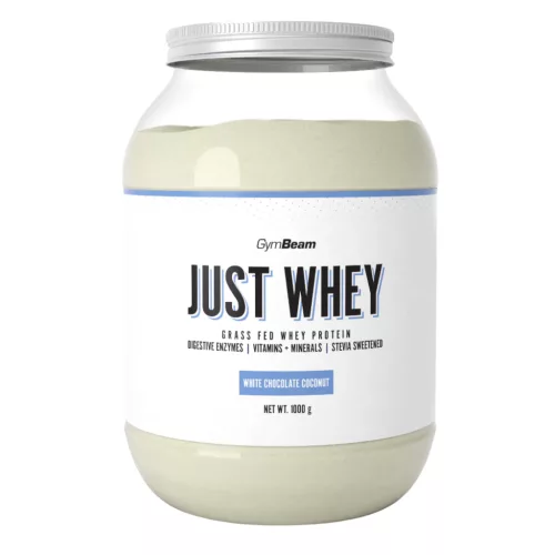GymBeam Just Whey Grass-fed Protein - 1000 g fehér csokoládé - kókusz