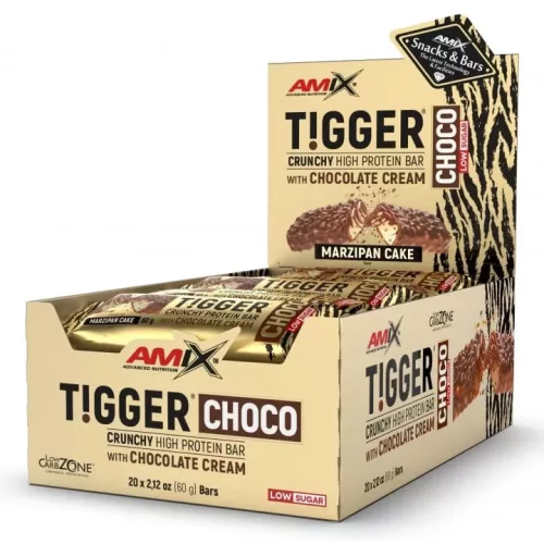 Amix Nutrition TIGGER CHOCO Fehérjeszelet 20 x 60 g - Marcipán torta