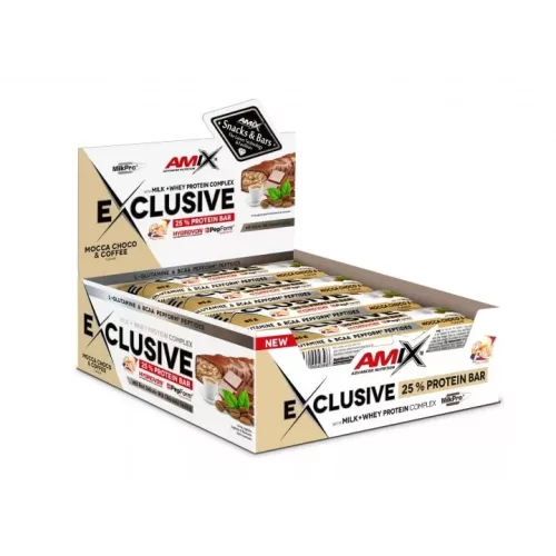 Amix Nutrition Exclusive Protein Bar Fehérjeszelet 12x85 g - Kávé csokoládé