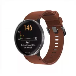   Polar Ignite 3 Titán fitnesz óra, Napbarnított bronz bőr szíjjal