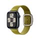 Apple Watch SE GPS, 40 mm-es éjfeketeszínű alumíniumtok, zöldessárga modern csatos szíj