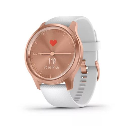 Garmin vívomove Style rose gold fehér szilikon szíjjal rose gold csattal