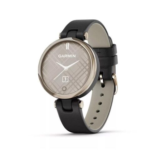 Garmin Lily Classic krém-arany , fekete színű tok és bőrszíj