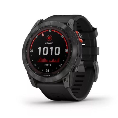 Garmin Fenix 7X Solar fekete , fekete szilikon szíjjal