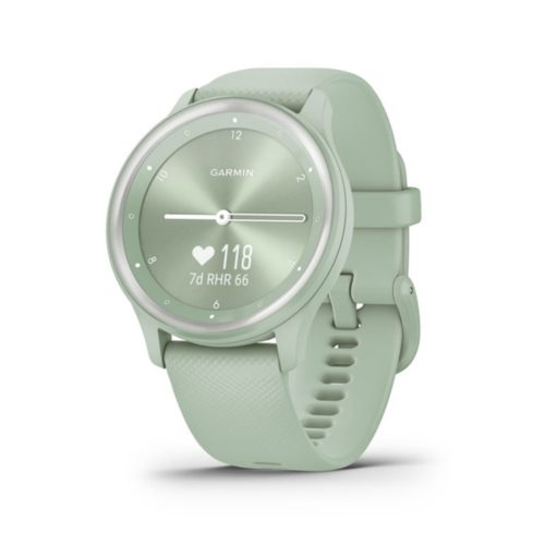 Garmin Vívomove Sport okosóra cool mint szilikon szíjjal ezüst órakerettel