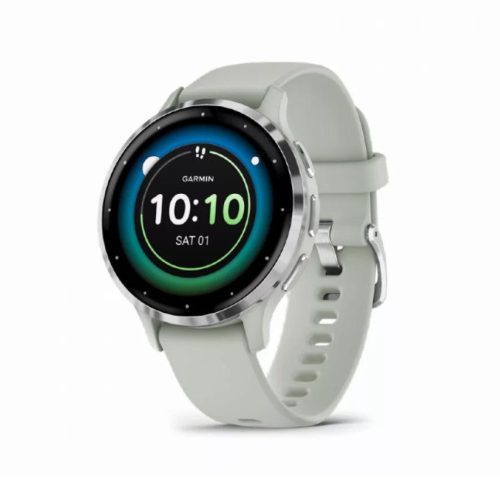 Garmin Venu 3S okosóra zsálya, ezüst kerettel, szilikon szíjjal (ED)