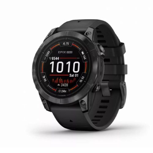 Garmin Epix Pro (Gen 2) okosóra 47 mm, szürke, fekete szilikon szíjjal