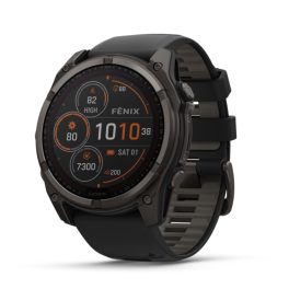   Garmin Fenix 8 okosóra 51mm SOLAR Sapphire, karbonszürke DLC titanium, fekete/sötétszürke szilikon szíjjal (ED XD)