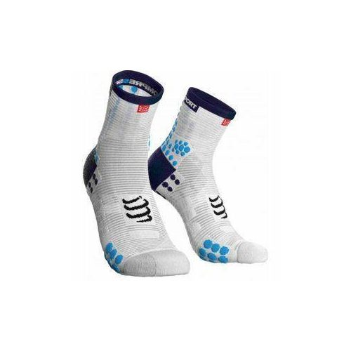 Compressport Pro Racing Socks v3.0 Run fehér-kék bokazokni T4