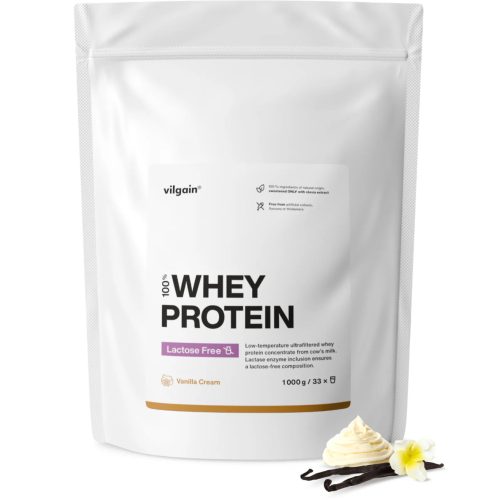 Vilgain Lactose Free Whey Protein laktózmentes fehérjepor 1000 g vaníliás krém