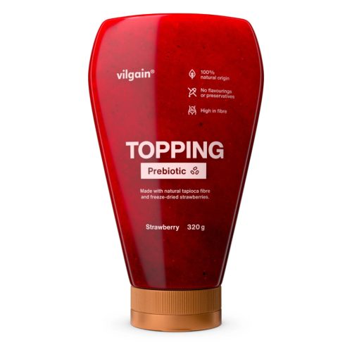 Vilgain Prebiotic Topping feltét magas rosttartalommal 350 g eper