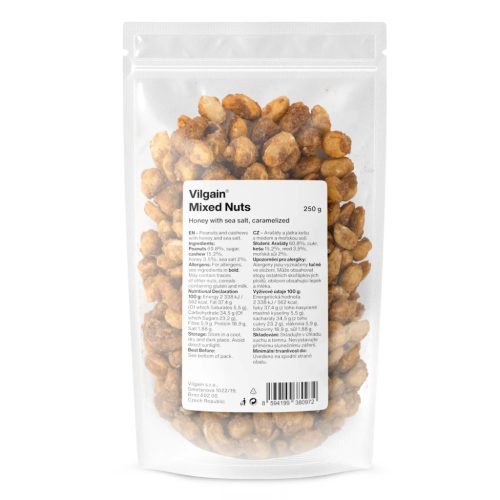 Vilgain Mixed Nuts karamellizált diófélék keveréke 250 g Méz tengeri sóval