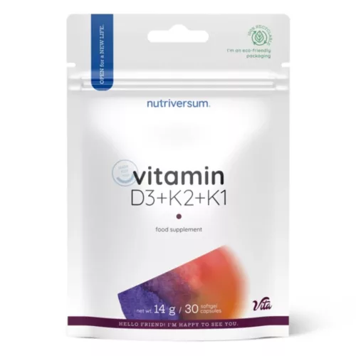 Nutriversum Vitamin D3+K2+K1 - 30 db