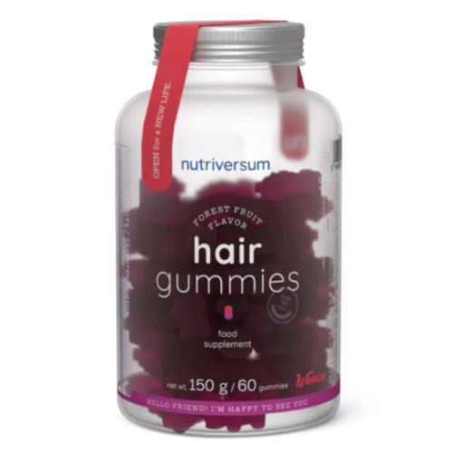Nutriversum Hair Gummies - 60 db erdei gyümölcsös rágótabletta