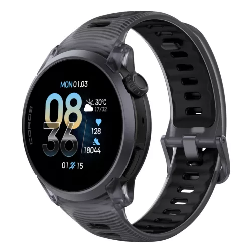 Coros PACE 4 GPS okosóra - aluminium kristály fekete szilikon szíjjal