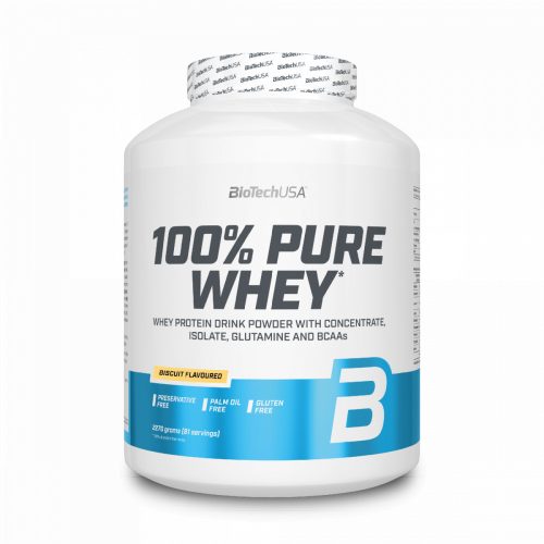 BioTech USA 100% Pure Whey tejsavó fehérjepor 2270 g Keksz