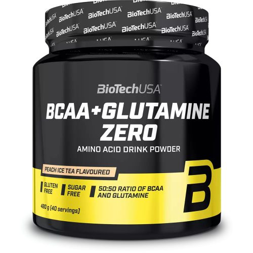 BioTech USA BCAA + Glutamine Zero 480 g Barackos Ice-Tea