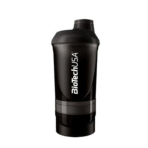 BioTechUSA Wave+ Shaker 600ml(+200ml+150ml) Fekete